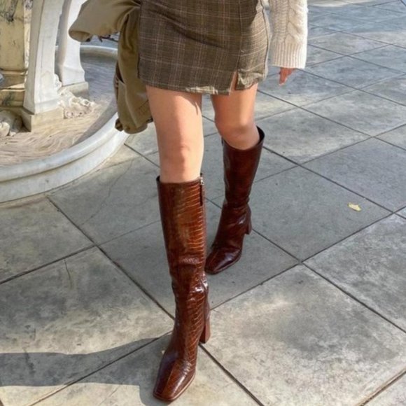 ALOHAS Shoes - ALOHAS Brown East Croco Boots